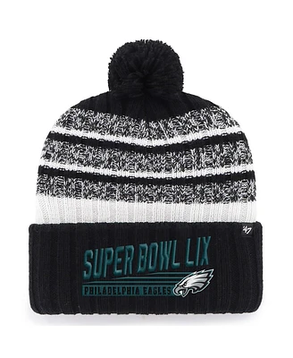 '47 Brand Men's Black Philadelphia Eagles Super Bowl Lix Tavern Cuffed Knit Hat with Pom