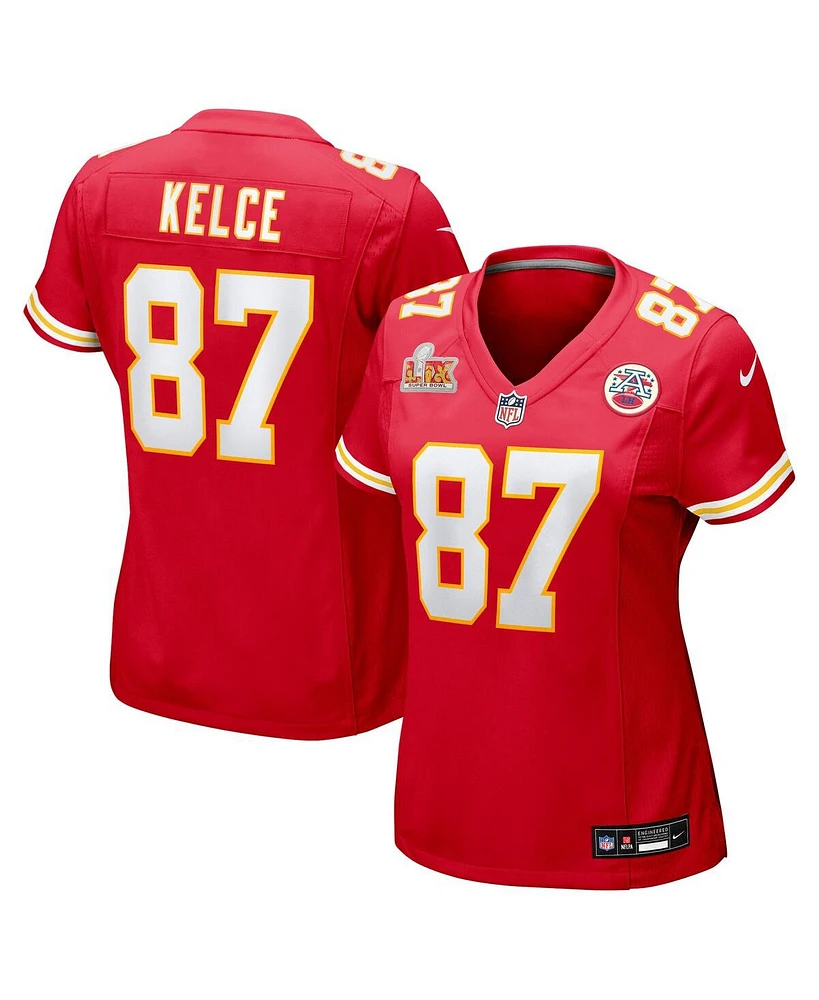 Nike Women's Travis Kelce Red Kansas City Chiefs Super Bowl Lix Game Jersey