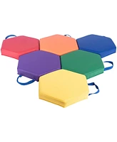 Bintiva Set of 6 Hexagon Vinyl Floor Cushions