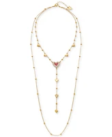 Guess Gold-Tone Crystal Heart Layered Necklace