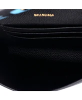 Pre-Owned Balenciaga Graffiti Ville Phone Wallet on Chain Leather