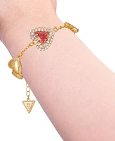 Guess Crystal Heart Line Charm Bracelet