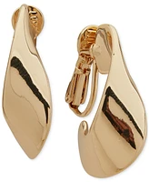 Anne Klein Gold-Tone Twisted Large Hoop Clip Earrings