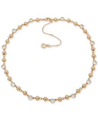 Anne Klein Gold-Tone Crystal Collar Necklace, 16"+ 3" extender