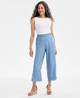 Style & Co Petite Pull-On Scallop-Hem Capri Pants, Exclusively at Macy's