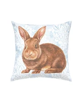 Damask Blue Bunny Pillow