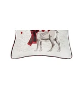 18" x 18" Frosty Deer Embellished Christmas Throw Pillow