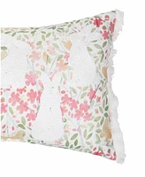 Bunnies Flowers Lumbar Pillow