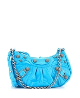 Pre-Owned Balenciaga Mini Le Cagole Giant Studs Chain Shoulder Bag Embossed Leather with Crystals