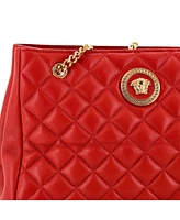 Pre-Owned Versace Medium Medusa Icon Open Chain Tote Quilted Leather