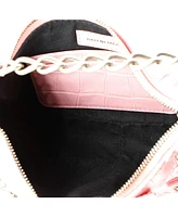 Pre-Owned Balenciaga Mini Le Cagole Giant Studs Chain Shoulder Bag Embossed Leather with Crystals