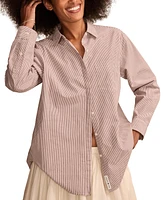 Lucky Brand Women's Cotton Poplin Oversized Button-Back Shirt