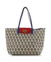 Pre-Owned Salvatore Ferragamo Medium Gancini Travel Tote Gancini Jacquard