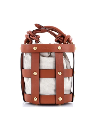 Pre-Owned Salvatore Ferragamo Small Cage Bucket Bag Leather