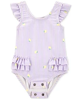 Carter's Baby Girls Striped Lemon 1-Piece Swimsuit