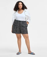On 34th Trendy Plus Paint Dot Pull-On Shorts, Exclusively at Macy's