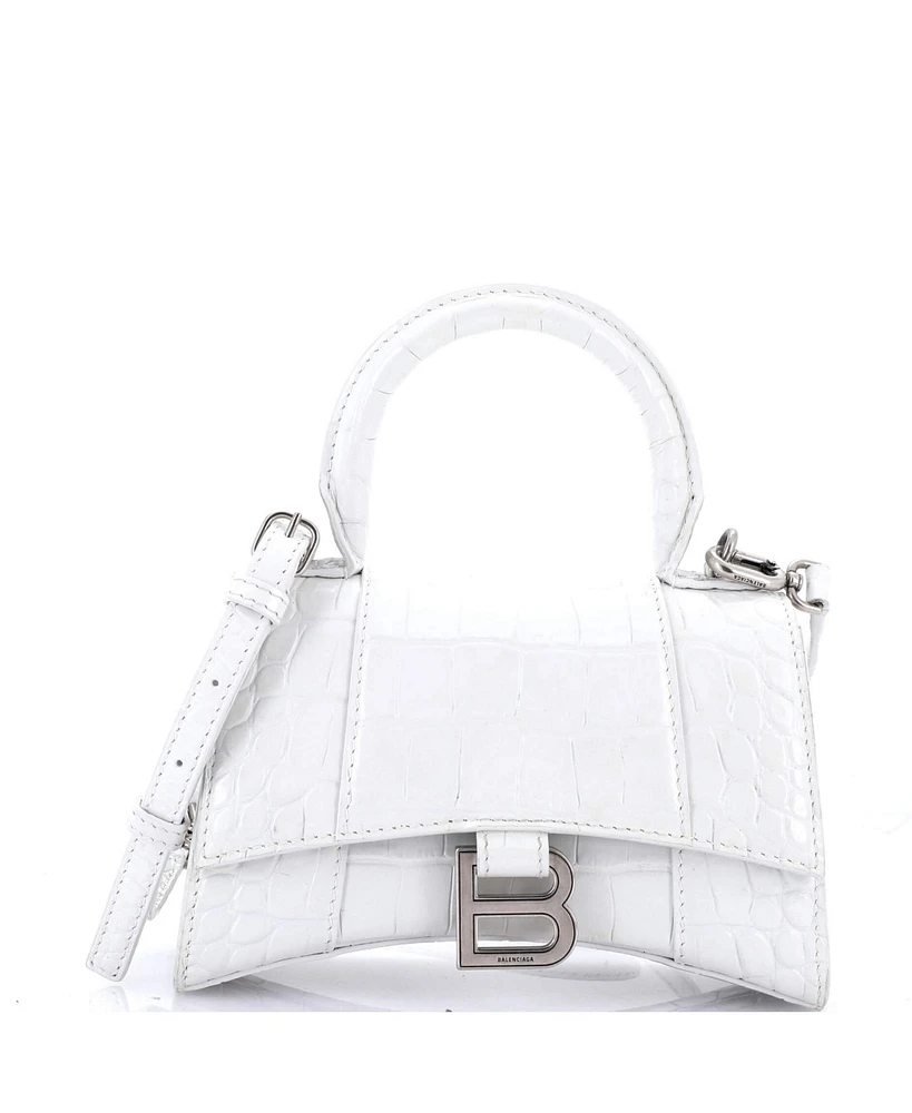 Pre-Owned Balenciaga Xs Hourglass Top Handle Bag Embossed Leather