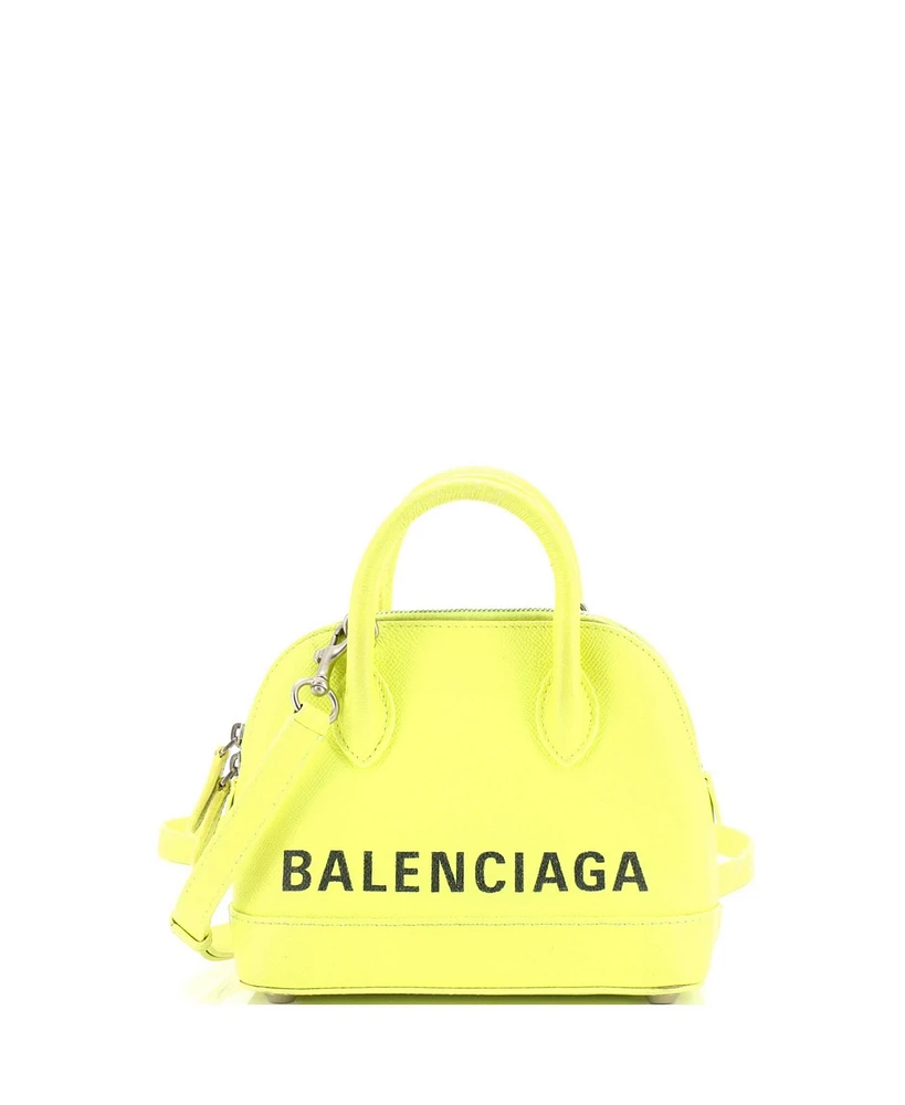 Pre-Owned Balenciaga Xxs Logo Ville Bag Leather