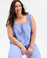 On 34th Trendy Plus Size Striped Sleeveless Top Striped Pull On Pants Exclusively At Macys