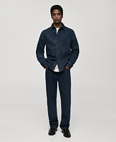 Mango Men's Eu Regular-Fit Denim Overshirt