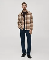 Mango Men's Checkered Flannel Overshirt