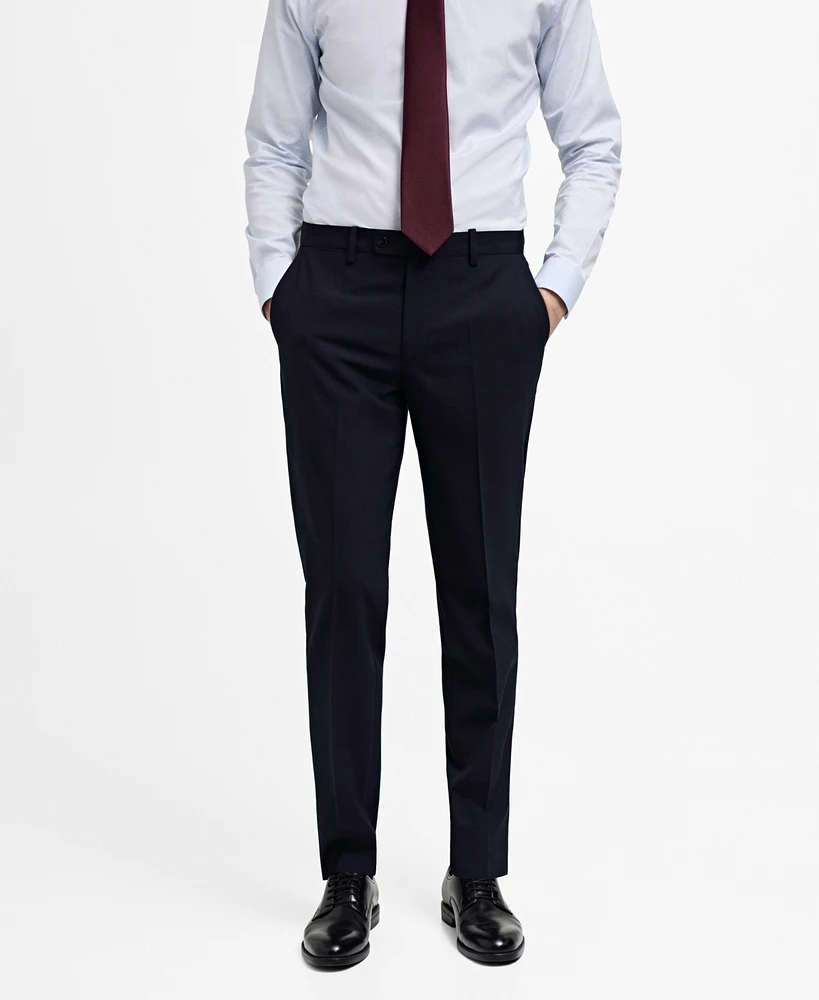 Mango Men's Wool Eu Slim-Fit Suit Pants