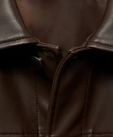 Mango Men's Pockets Detail Faux-Leather Jacket