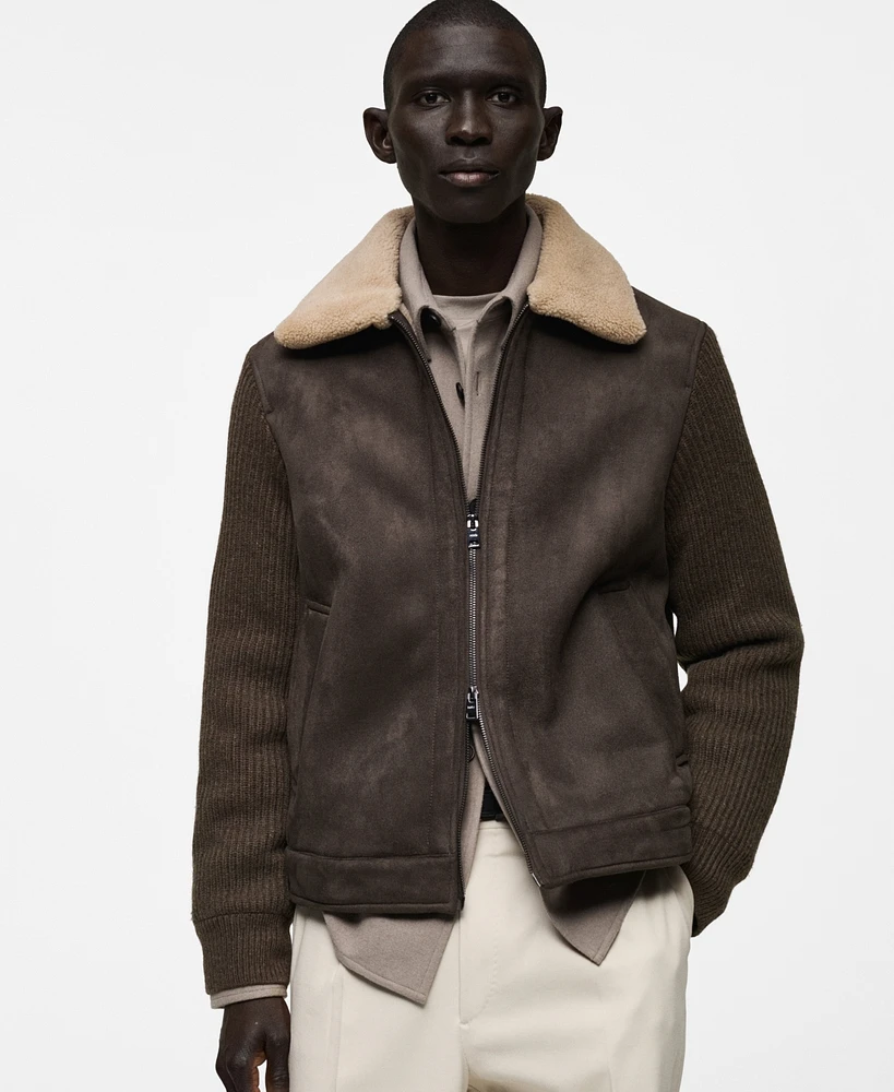 Mango Men's Shearling And Faux-Suede Jacket