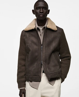 Mango Men's Shearling And Faux-Suede Jacket