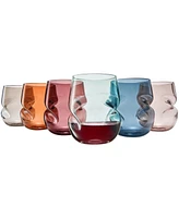 The Wine Savant Khen Tritan Unbreakable Pastel Aerating Stemless Wine Glasses, Set of 6