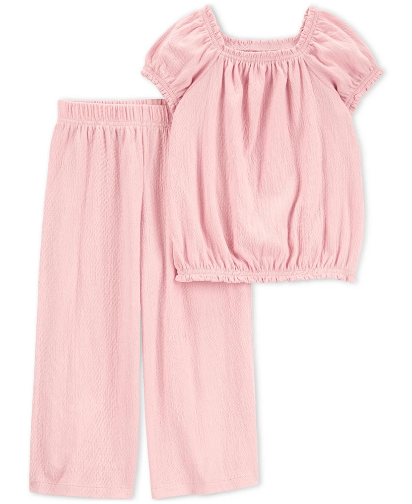 Carter's Baby Girls Top & Pull-On Pants, 2 Piece Set