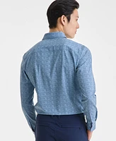 Alfani Men's Illusion Long Sleeve Geo Print Button-Front Performance Shirt, Exclusively at Macy's