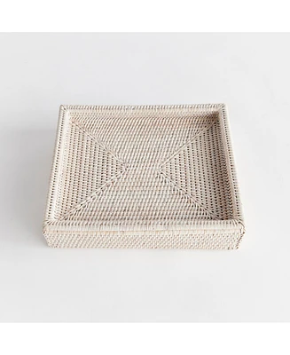 Burma Rattan Lidded Letter Storage Decorative Tray