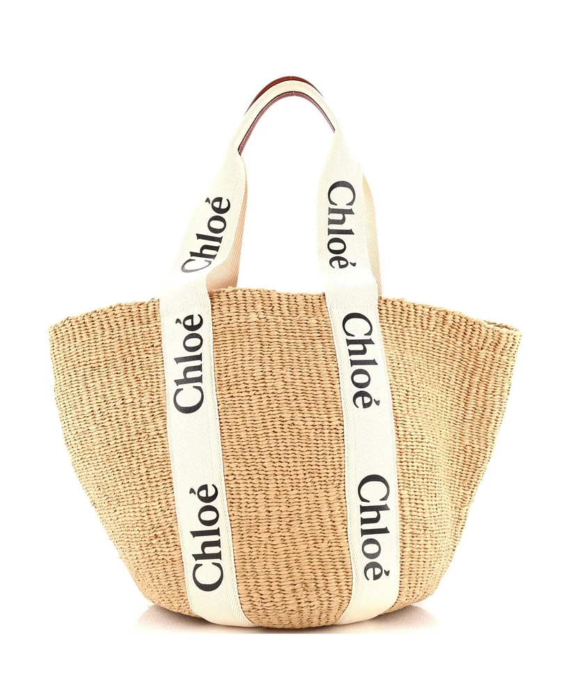 Pre-Owned Chloe Large x Mifuko Woody Tote Raffia