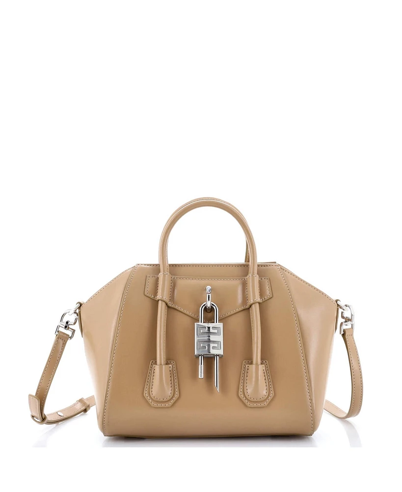 Pre-Owned Givenchy Mini Antigona Lock Bag Leather