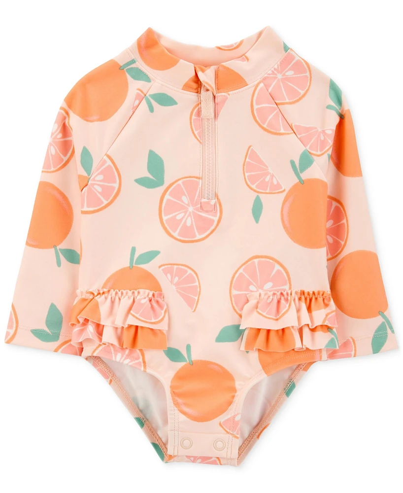 Carter's Baby Girls One-Piece Orange Slice Rash Guard Swimsuit