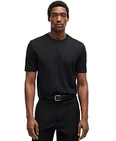 Boss by Hugo Men's Pinstripe Mercerized Cotton Regular-Fit T-Shirt