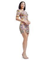 Dress the Population Women's Maddox Floral Sequin Bodycon