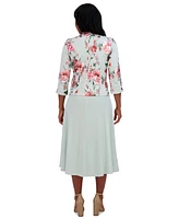 Jessica Howard Petite 2-Pc. Floral-Print Jacket & Midi Dress Set
