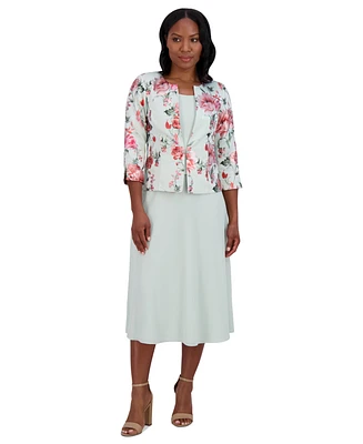 Jessica Howard Women's 2-Pc. Floral-Print Jacket & Dress Set