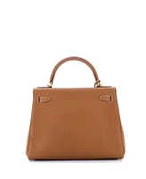 Pre-Owned HERMES Kelly 28 Handbag Brown Togo with Gold Hardware