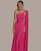 Donna Karan New York Women's Asymmetric-Neck Drape Gown