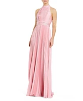 Mac Duggal Women's Pleated Sleeveless Halter Gown
