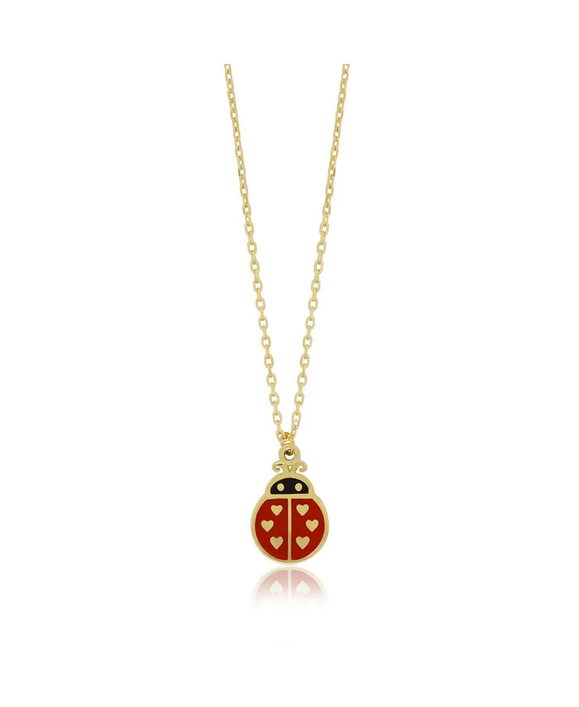The Lovery Ladybug Enamel Necklace 14K Gold
