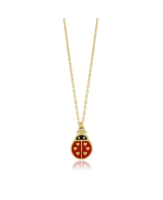 The Lovery Ladybug Enamel Necklace 14K Gold