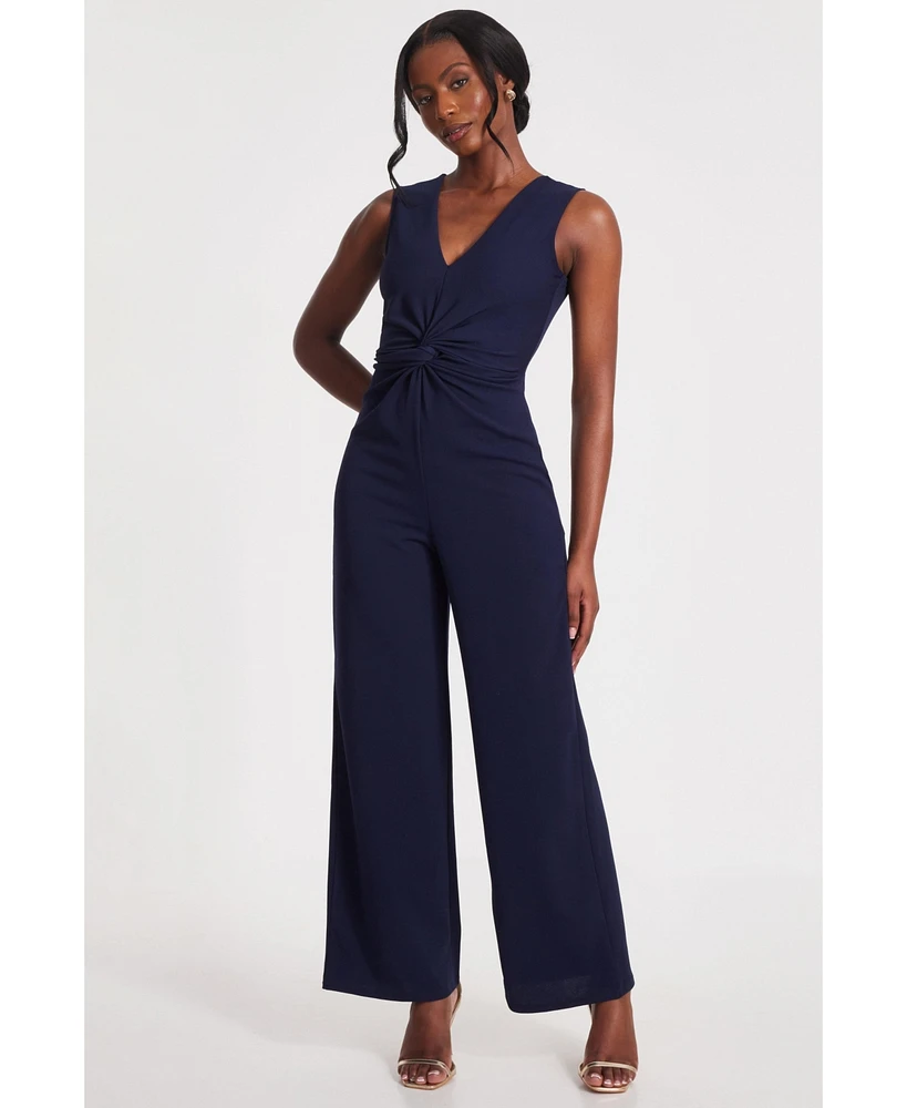 Quiz Women's Scuba Crepe Gathered Front Jumpsuit