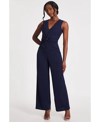 Quiz Women's Scuba Crepe Gathered Front Jumpsuit