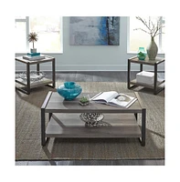 Set of Cocktail Table and two matching End Tables, Graystone