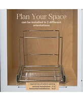 Pull Out Trash Can for Under Cabinet, Install Length or Widthwise with Chrome Finish 11 x 16.5 In - Trash Can Included