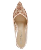 Betsey Johnson Nikki Embroidered Slingback Evening Pumps